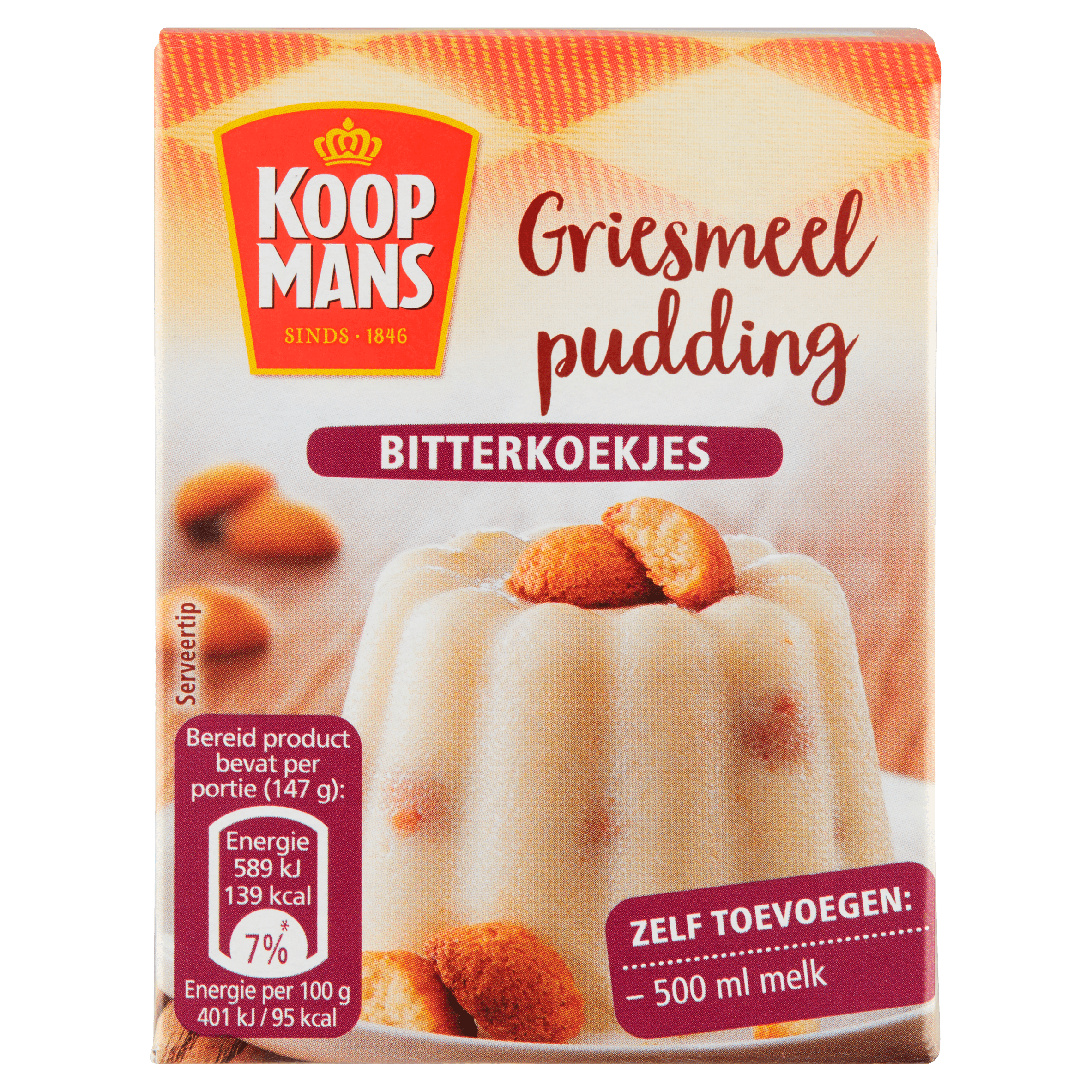 Koopmans Griesmeelpudding bitterkoekjes