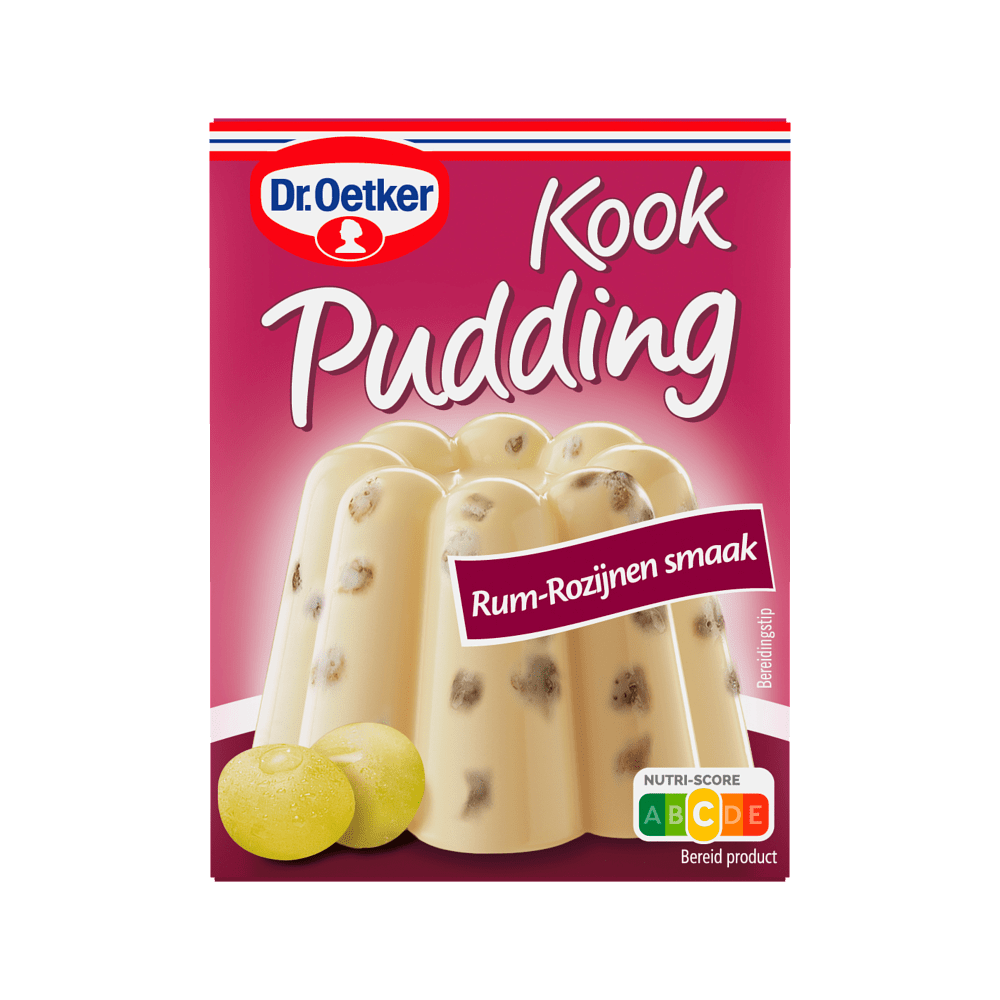 Dr. Oetker Kookpudding rum-rozijnen smaak