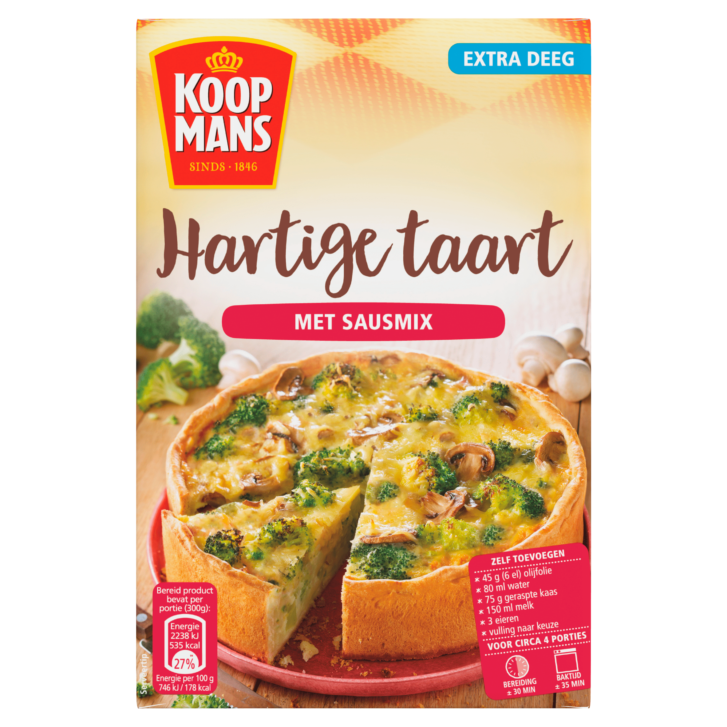 Koopmans Hartige taart met sausmix