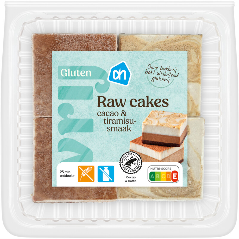AH Glutenvrij Raw cakes chocolade en tiramisusmaak