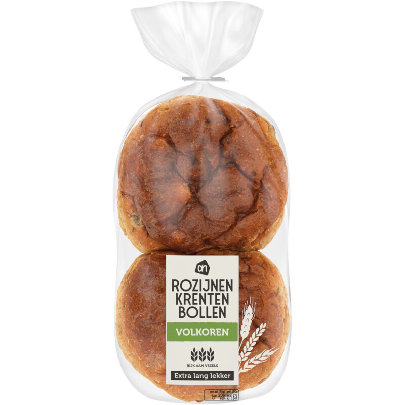 AH Extra lan lekker rozijnen krentenbollen