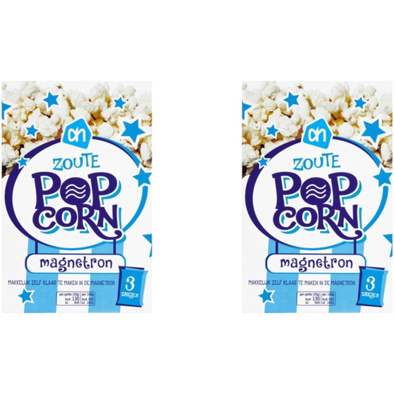 AH Magnetron Popcorn Zout 2-pack