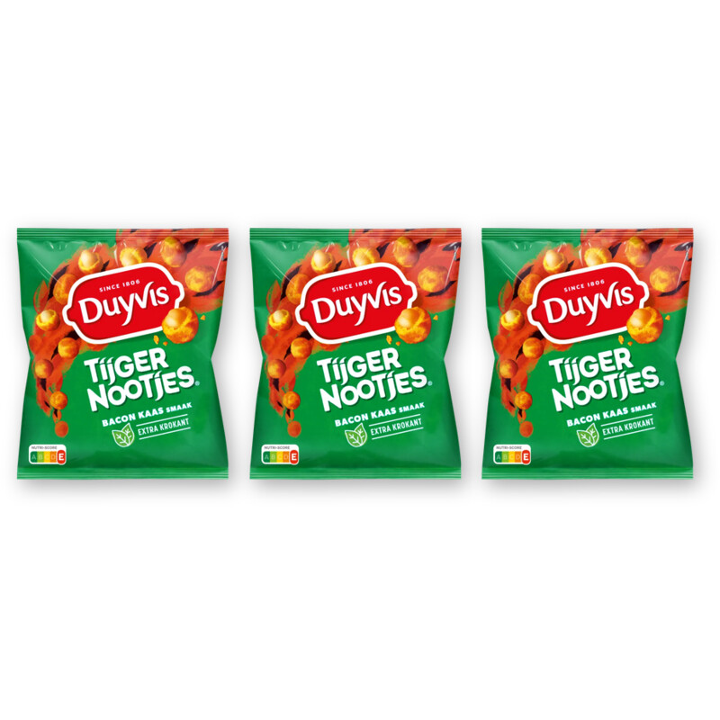 Duyvis Tijgernootjes bacon kaas 3-pack