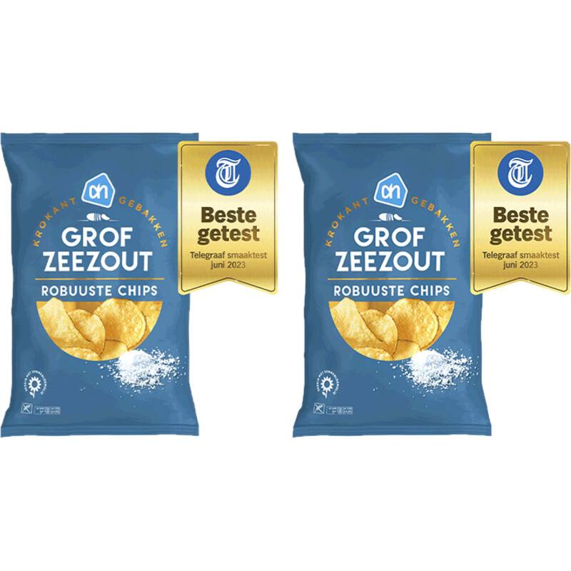 AH Robuuste chips grof zeezout 2-pack