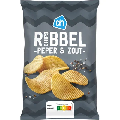 AH Ribbelchips peper & zout