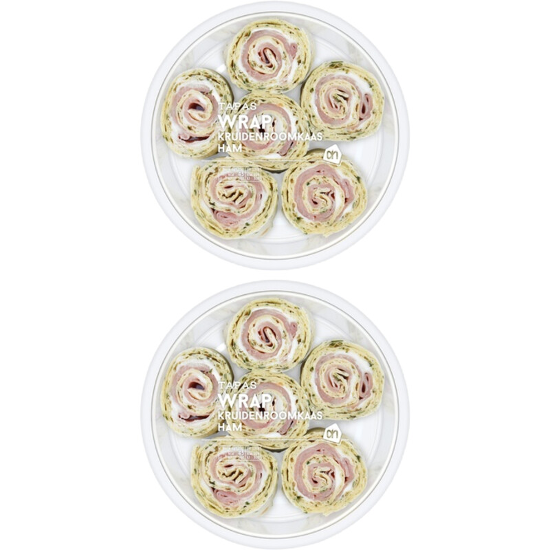 AH Tapas wrap kruidenroomkaas ham 2-pack