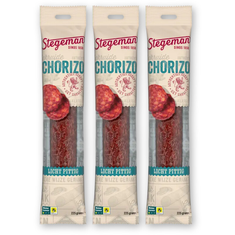 Stegeman Chorizo licht pittig 3-pack