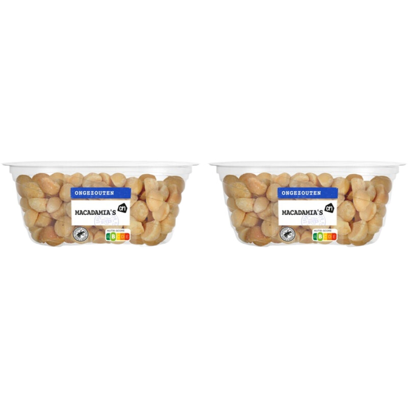 AH Ongezout macadamia's geroosterd 2-pack