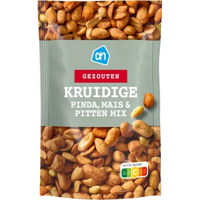 AH Gezouten kruidige pinda mais pitten mix