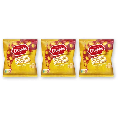 Duyvis Borrelnootjes kaas & mosterd smaak 3pack