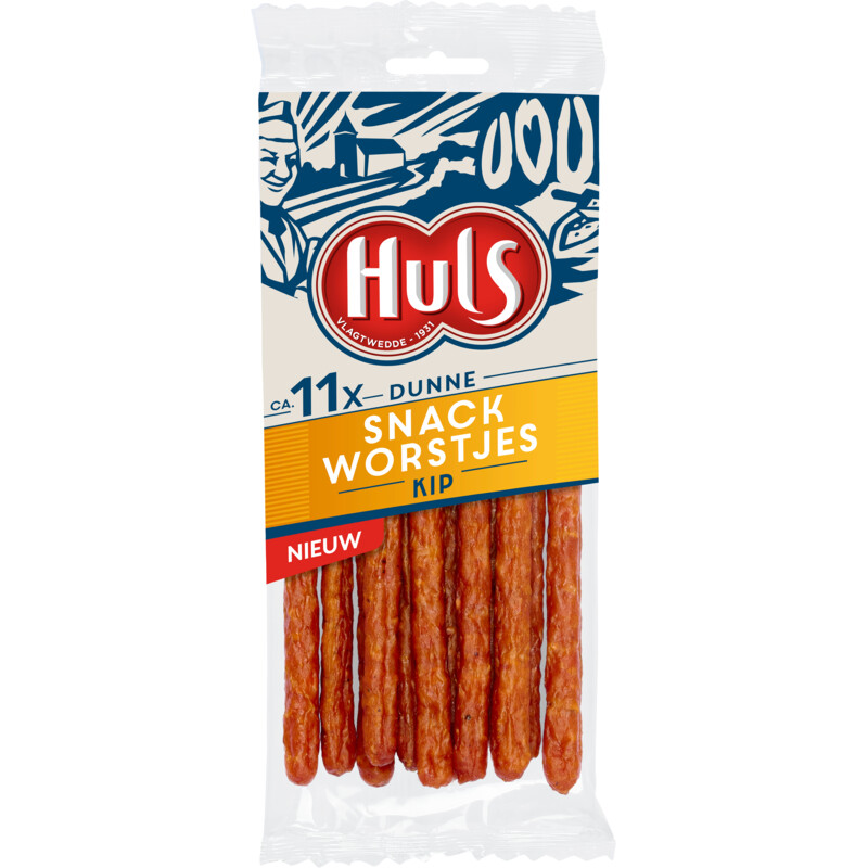 Huls Dunne snackworstjes kip