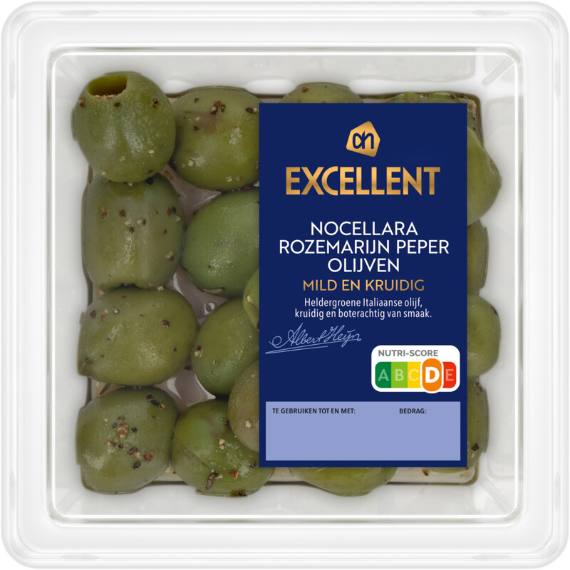 AH Excellent Nocellara rozemarijn peper olijven