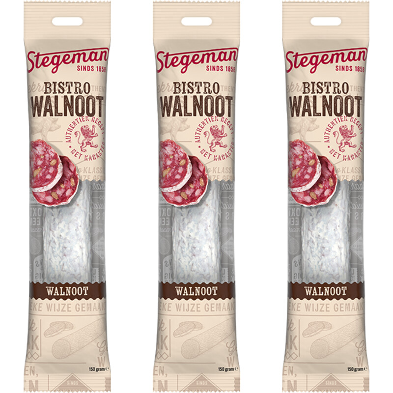 Stegeman Bistro walnoot 3-pack