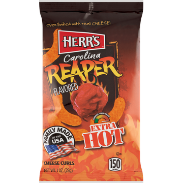 Herr's Carolina reaper scorcin hot cheese curls