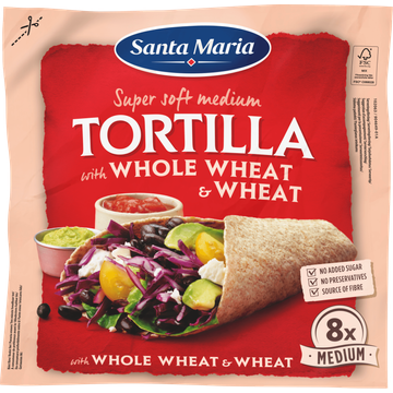 Santa Maria Tortilla wraps met volkorentarwe 8x med