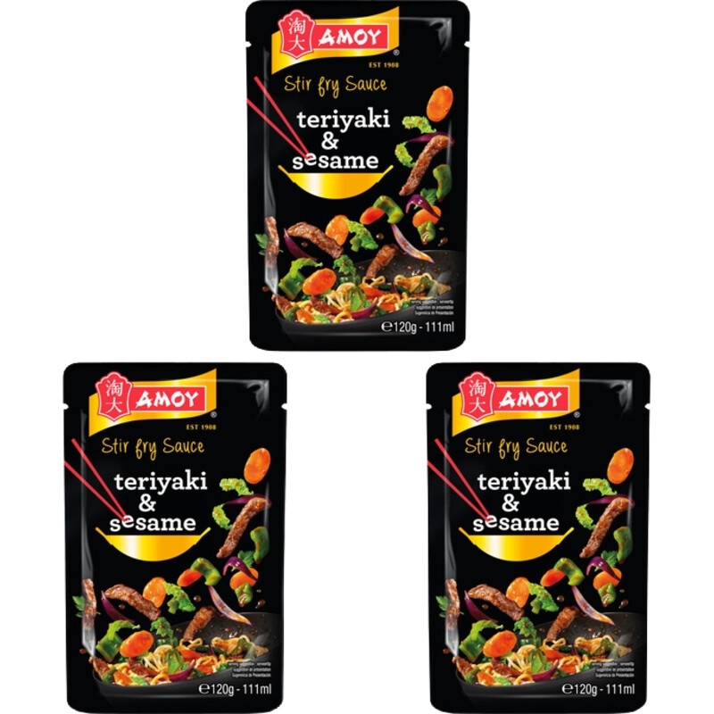 Amoy Stir fry sauce teriyaki-sesame 3-pack