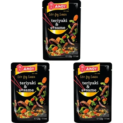 Amoy Stir fry sauce teriyaki-sesame 3-pack