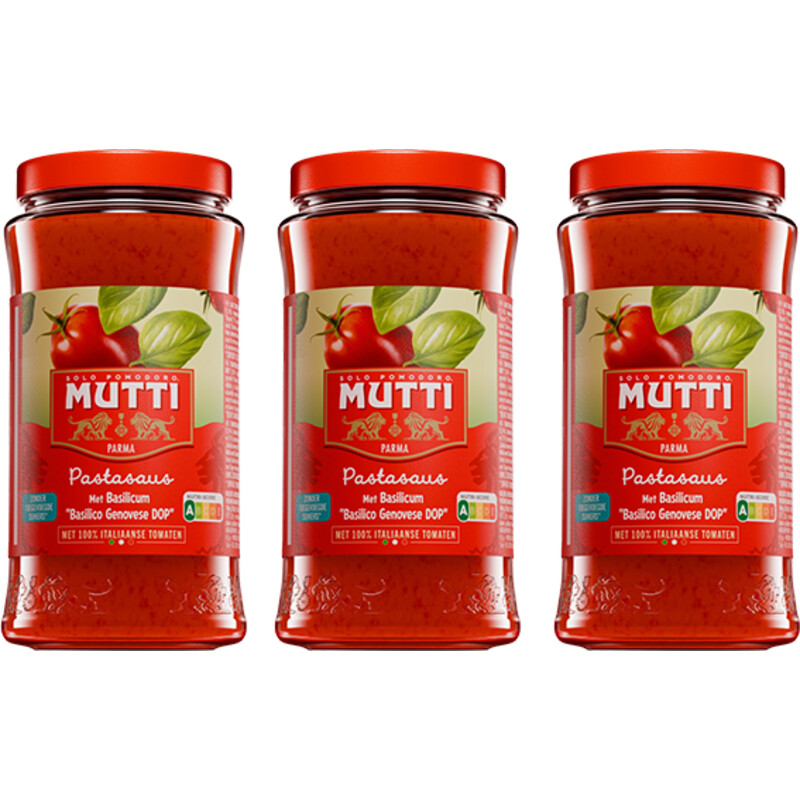 Mutti Pastasaus met basilicum 3-pack