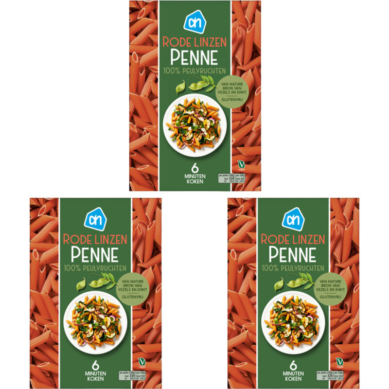 AH Rode linzen penne 3-pack