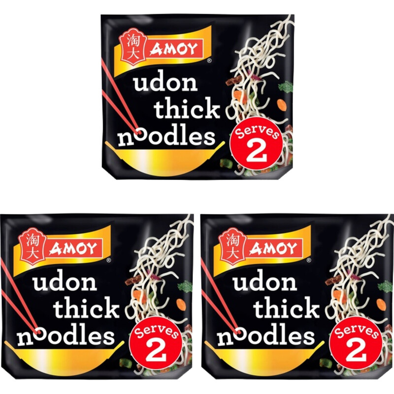 Amoy Udon thick noodles kant en klaar 3-pack