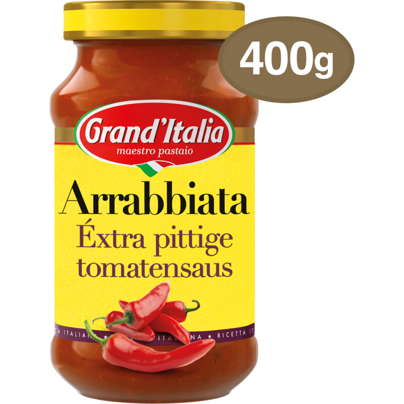 Grand' Italia Arrabbiata éxtra pittige tomatensaus