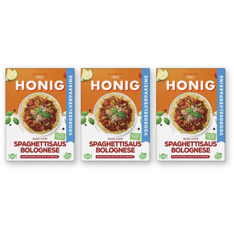 Honig spaghettisaus bolognese voordeel 3-pack