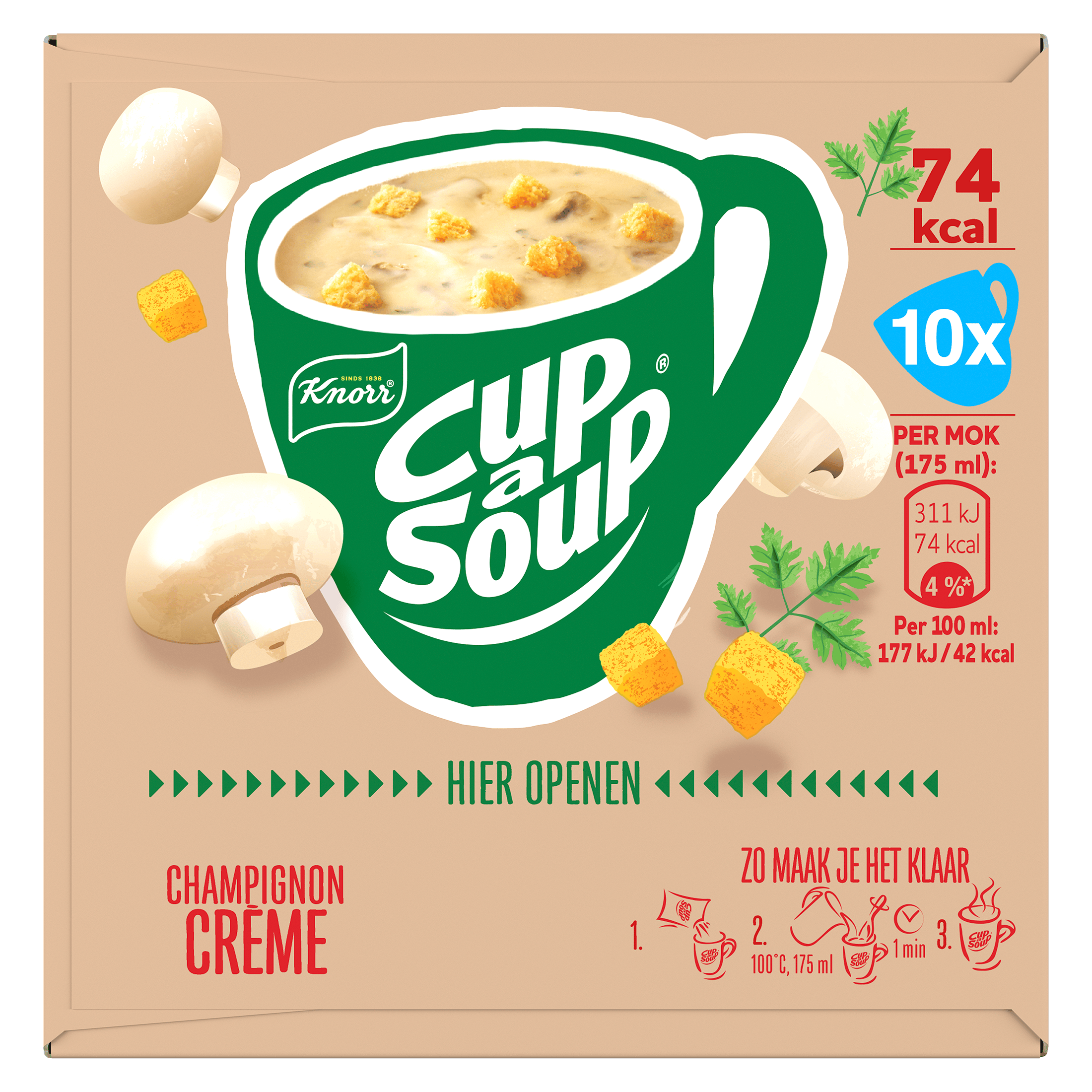 Knorr Cup-a-soup champignon crème 10-pack