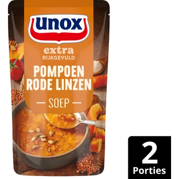 Unox Pompoen rode linzensoep