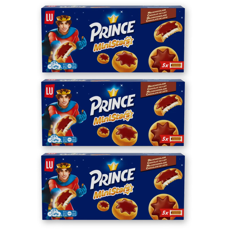 LU Prince ministars melkchocolade 3-pack