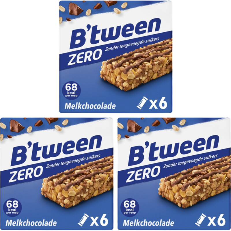 Hero B'tween mueslireep zero melkchoc 3-pack