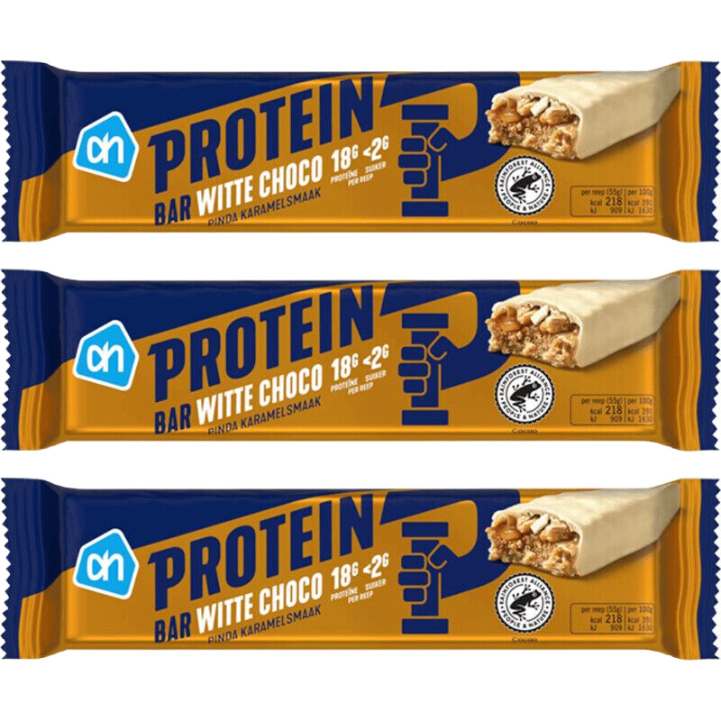 AH Protein white choco pinda karamel 3-pack