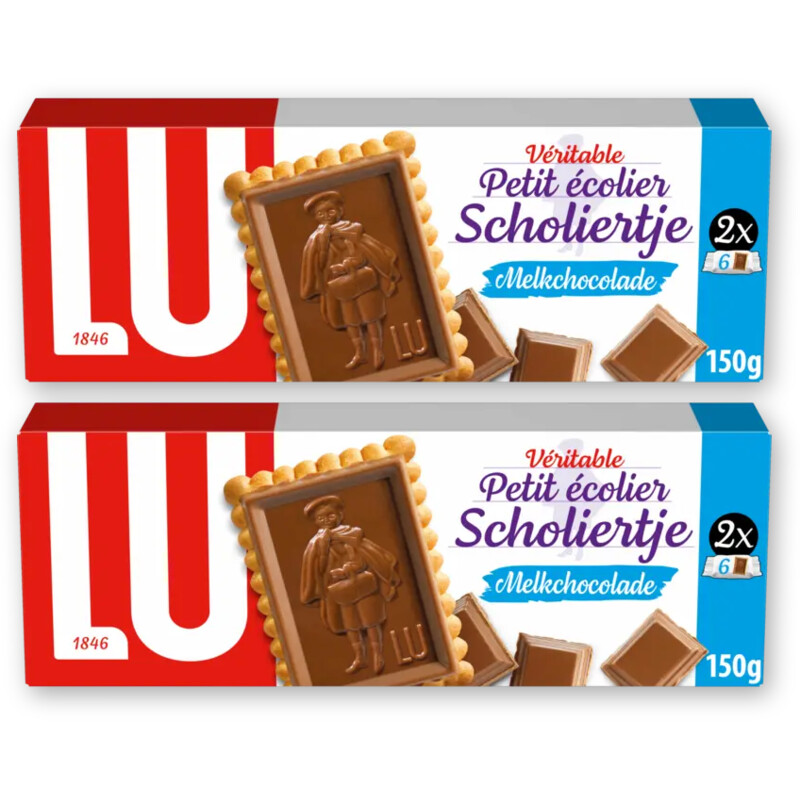 LU Scholiertje Melk Koekjes 2-pack