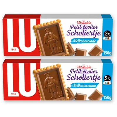 LU Scholiertje Melk Koekjes 2-pack