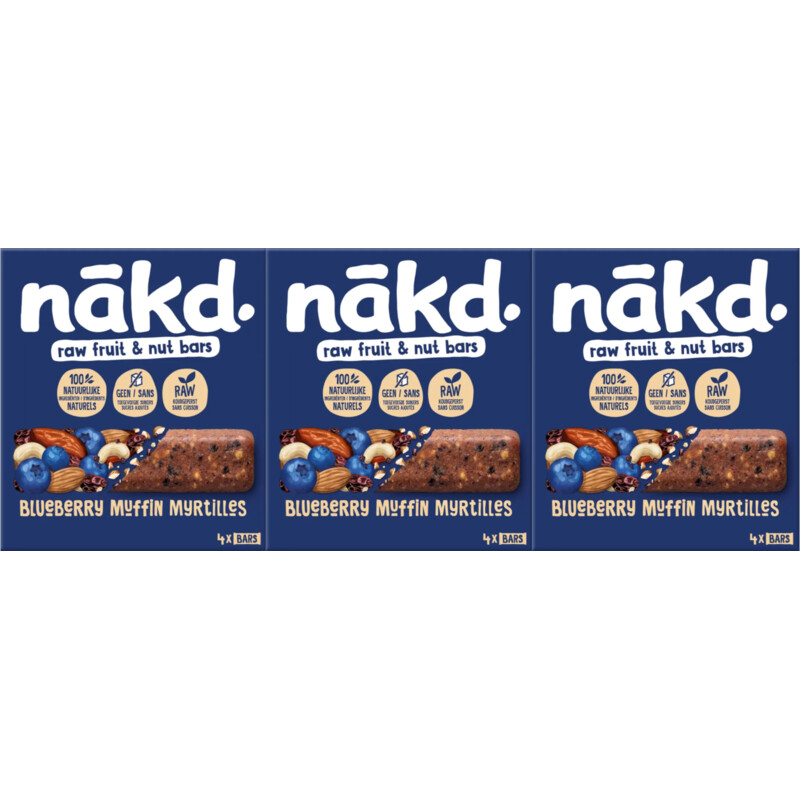 Nakd Blueberry muffin bars 3-pack
