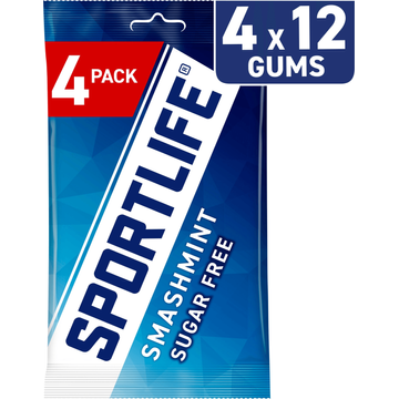 Sportlife Smashmint sugar free gums 4-pack