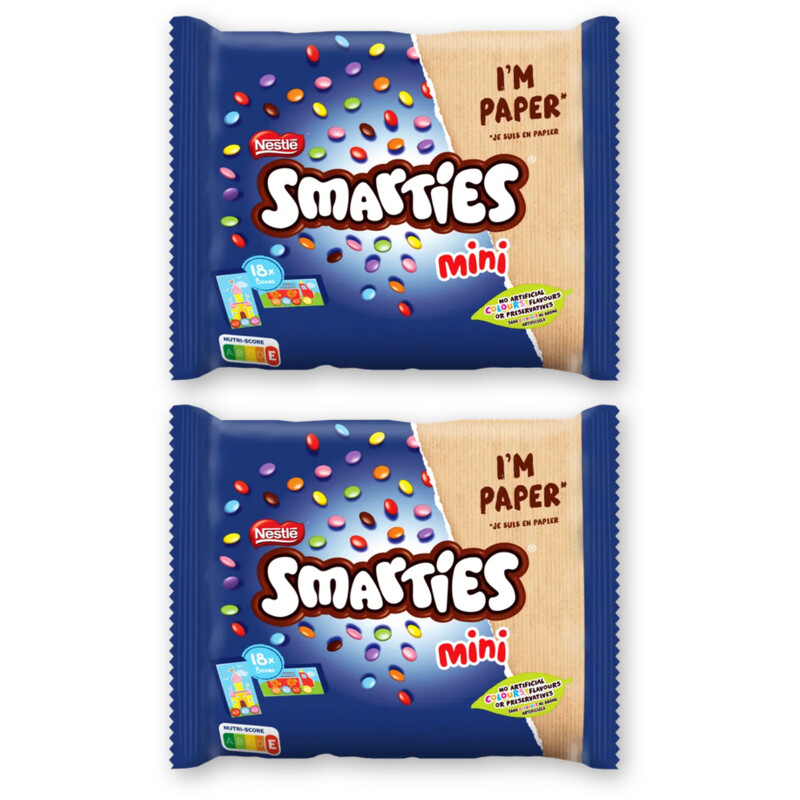 Smarties Mini melkchocolade uitdeelzak 2-pack