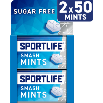 Sportlife Smashmint sugar free mints 2-pack