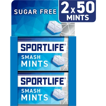 Sportlife Smashmint sugar free mints 2-pack