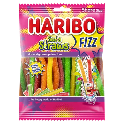 Haribo Soda straws f!zz zuur