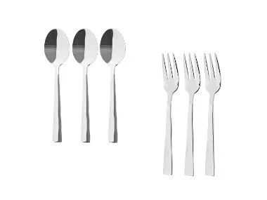 SILVERCREST® Set van 3 rvs dessertlepels of -vorken