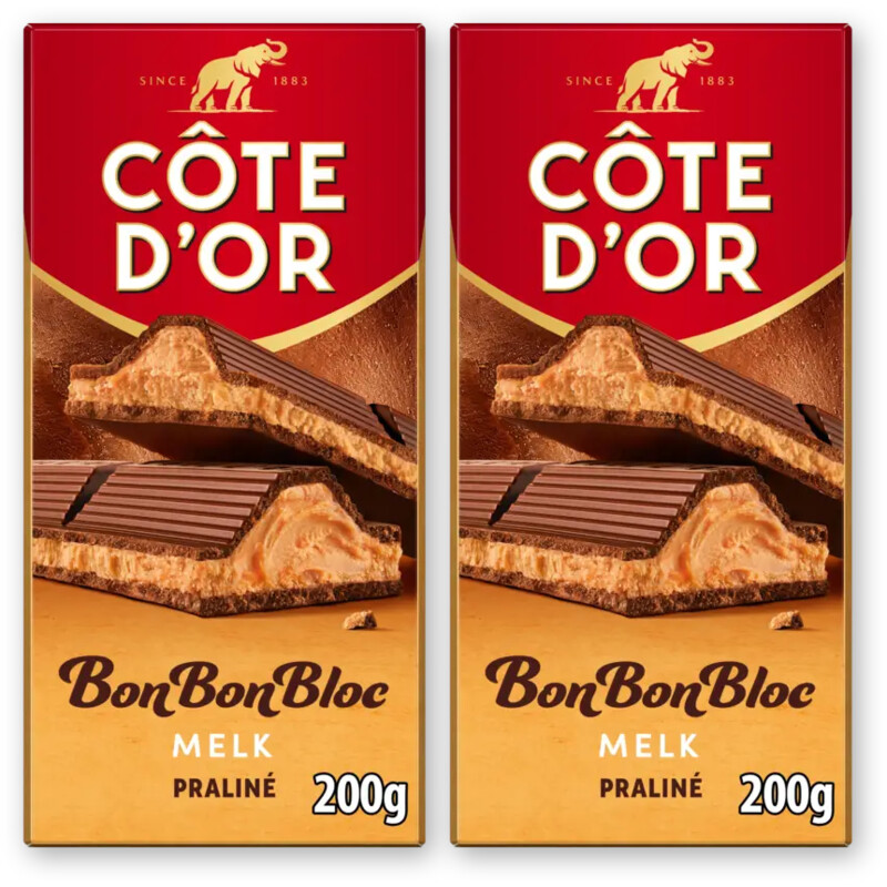 Côte d'Or BonBonBloc praliné melk 2-pack