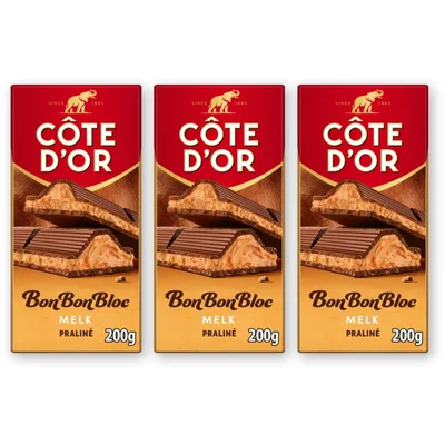Côte d'Or BonBonBloc praliné melk 3-pack