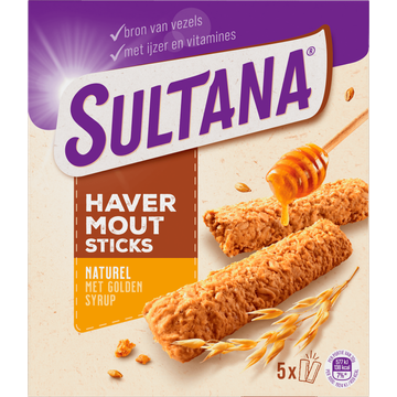 Sultana Havermoutsticks naturel met golden syrup
