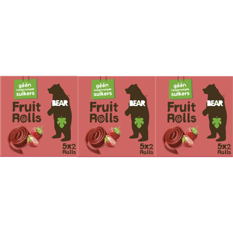 Bear Fruit rolls aardbei 3-pack