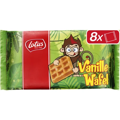 Lotus Wafels vanille aap