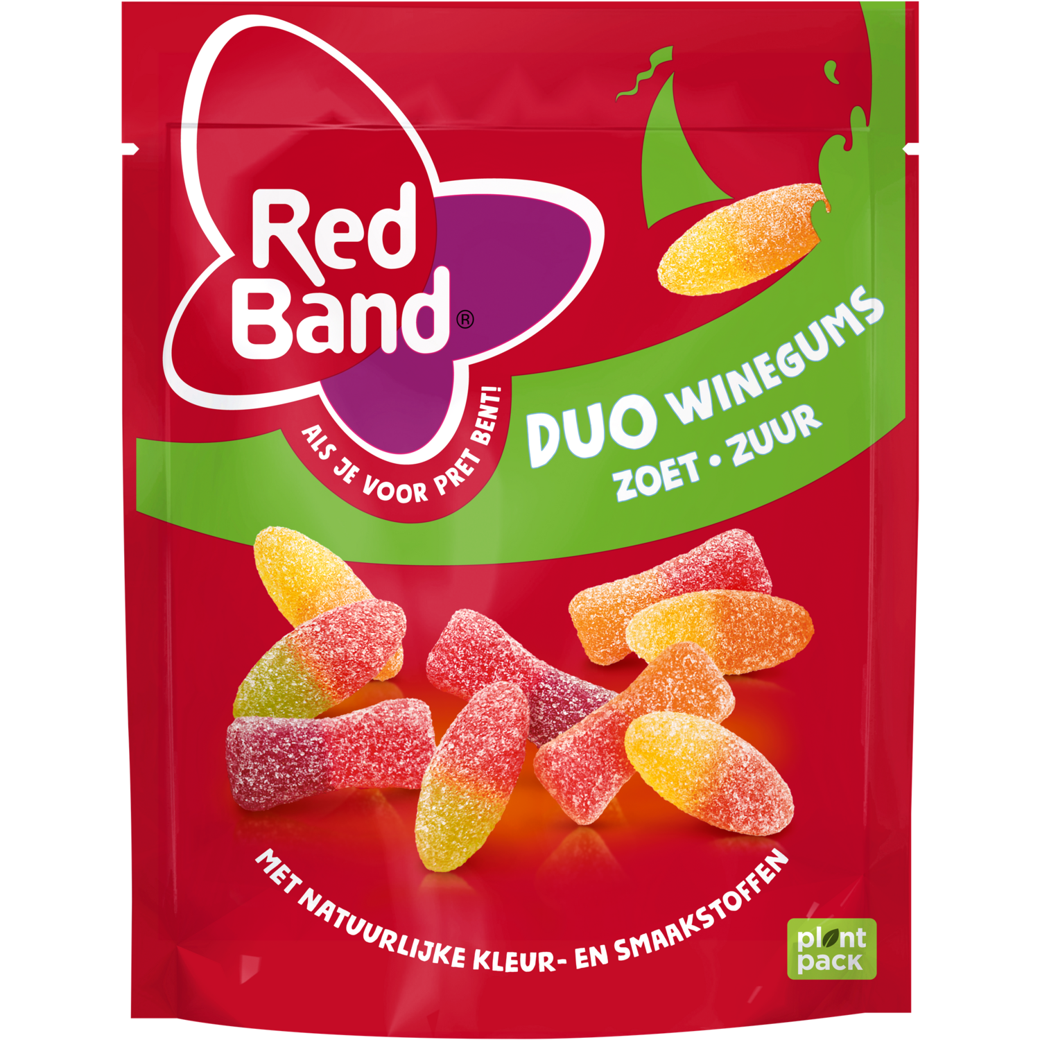 Red Band Duo winegums zoet zuur