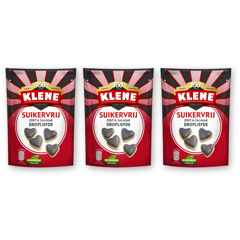 Klene Suikervrij zout&salmiak droplief 3-pack
