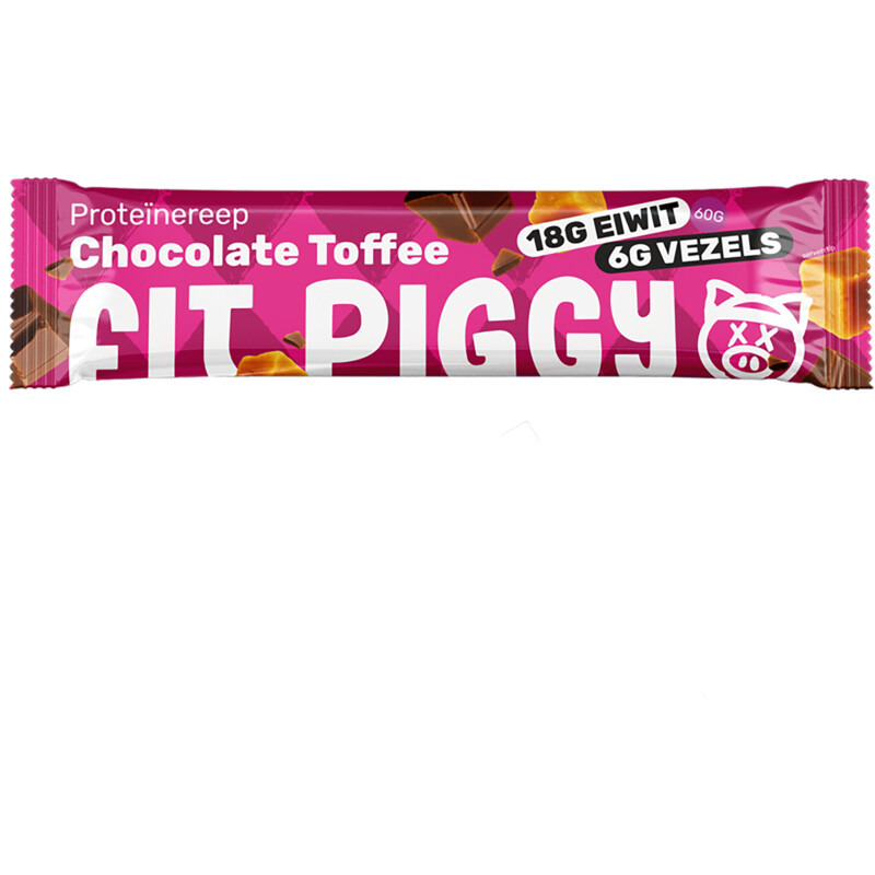 Fit Piggy Proteïne reep smaak toffee chocolade