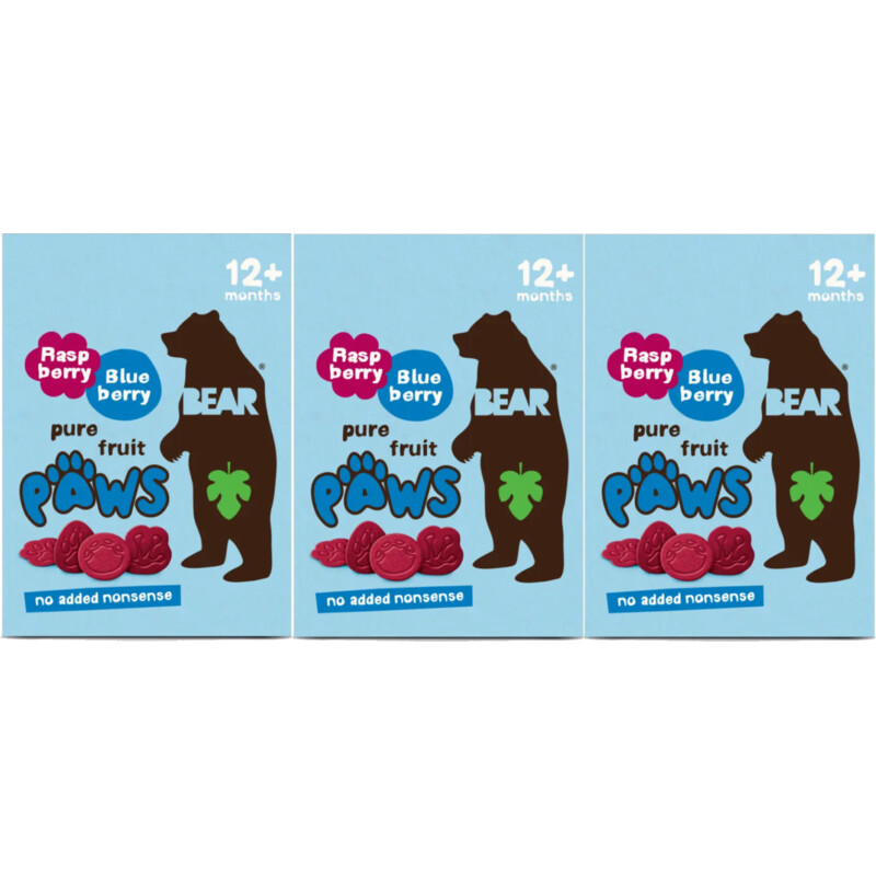 Bear Fruit mini's blauwe bes framboos 3-pack