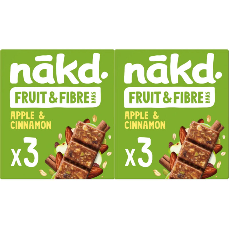Nakd Fruit & fibre bars apple & cinn 2-pack